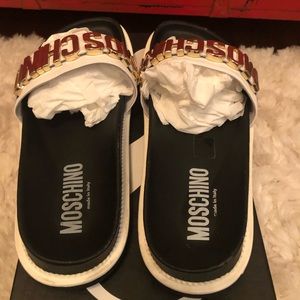 Like New Authentic  Men’s Moschino Leather slides
